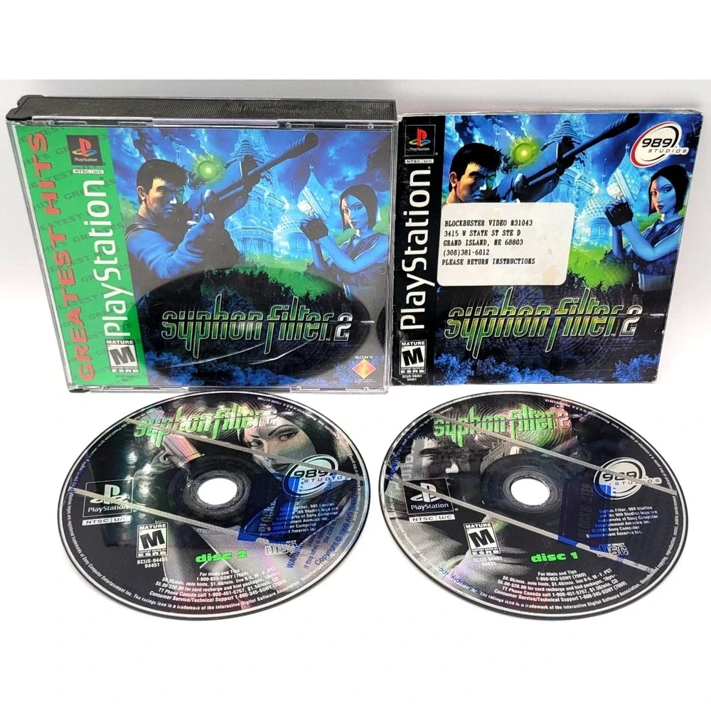Syphon Filter: 2 (Sony PlayStation 1, PS1) CIB EX-BLOCKBUSTER RENTAL COPY